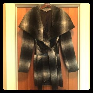 Plaid wrap coat medium